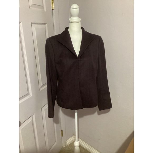 Akris Brown Wool And Cashgora Shoulder Pads Blazer - Picture 1 of 8
